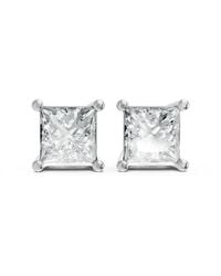 AAMIAA - Princess Shape 4 Prong Push Back Studs - Lyst