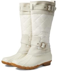 Sperry Top-Sider - Saltwater Sts87775 Ivory Waterproof Tall Duck Boots Jobb1643 - Lyst