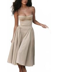 Little Trendy - French Retro Long Skirt Suspender Dress - Lyst