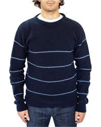 Benson - Stripes Knit Crewneck Sweater - Lyst