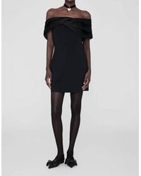 Anine Bing - Satin Bow Strapless Fleur Dress - Lyst