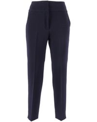 Peserico - Cropped Tailored Trousers With Mid-Rise Waistband - Lyst