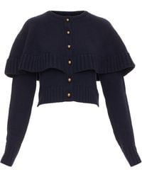 Chloé - Chloe Wool Cashmere Globe Buttons Cape Cardigan - Lyst
