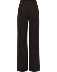 Alberta Ferretti - High-Waisted Wool Trousers - Lyst