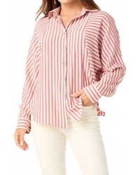 Coco + Carmen - Kathy Relaxed Fit Button Front Striped Top - Lyst