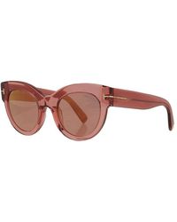 Tom Ford - Cat Eye Full Rim, With A Dark Havana Frame And Bordeaux Gradient Lens - Lyst