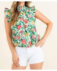 Thml - Smocked Neck Floral Print Top - Lyst