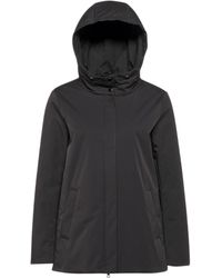 Geox - Minimalist Hooded Jacket With Concealed Zip Closure - Lyst