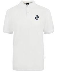 BOSS - Men Parlay - Pique Cotton Bb Logo Short Sleeve Polo Shirt - Lyst