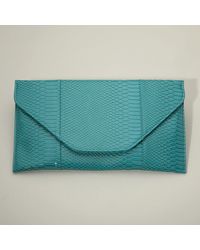 Fashnzfab - Snake Skin Patterned Envelope Clutch Shoulder Bag - Lyst