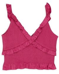 CALLIPYGIAN - Satin Smocked Tank Top - Lyst