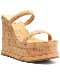 SCHUTZ SHOES - Ully Casual Wedge Leather & Cork Wedge - Lyst