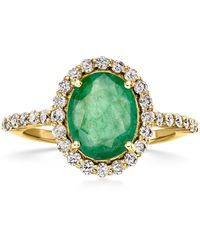 Ross-Simons - Emerald Ring With Diamonds - Lyst