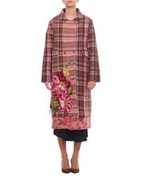 Péro - Embroidered Double Breasted Coat - Lyst