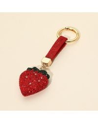 Fashnzfab - Bling Studded Strawberry Bag Charm Keychain - Lyst