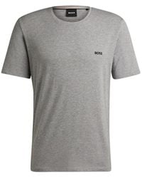 BOSS - Stretch-Cotton Regular-Fit T-Shirt With Logo Detail - Lyst