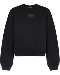 Alexander Wang - Relaxed Fit Crew Sweatshirt With Puff Paint Logo - Lyst
