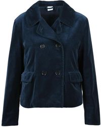 Aspesi - Velvet Double-Breasted Jacket With Flap Pockets - Lyst