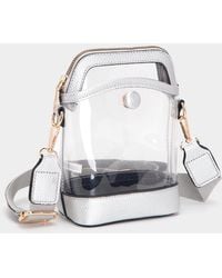 Fashnzfab - Solid Faux Leather Transparent Crossbody Bag - Lyst