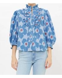 Oliphant - Ruffle Front Button Blouse - Lyst