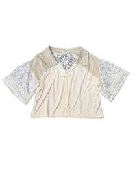 Pol - Lace Ruffle Sleeve Top - Lyst