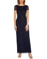 Adrianna Papell - Sequined Long Evening Dress - Lyst