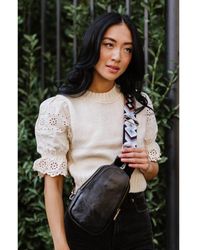 Fashnzfab - Sutton Sling Crossbody With Woven Strap - Lyst