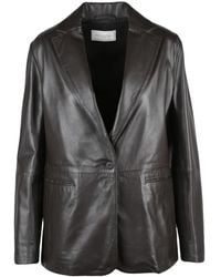 Antonelli - Leather Jacket With Tailored Fit And Classic Lapel - Lyst