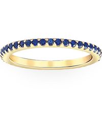 Pompeii3 - 3/4ct Genuine Blue Sapphire Eternity Ring Stackable Band 10k Yellow Gold - Lyst