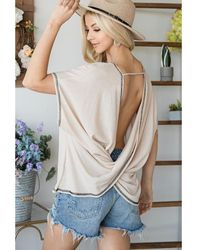 TRUEDAMES - Open Back Wide Sleeve Shorsleeve Top - Lyst