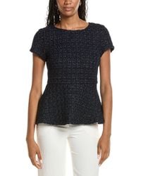 Sail To Sable - Tweed Wool-Blend Peplum Top - Lyst
