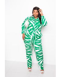 TRUEDAMES - Button Up Long Sleeve Jumpsuit - Lyst