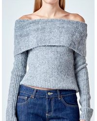 Endless Rose - Off Shoulder Cable Knit Sweater - Lyst
