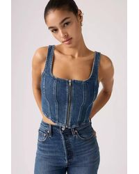Levi's - Seamed Zip Bustier Top - Lyst