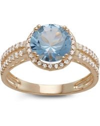 Designs by Gioelli - 10K Lab Created Aqua Ring - Lyst