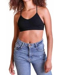 Leto - Tattoo Mesh Racerback Bralette - Lyst