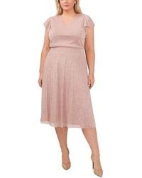 Msk - Plus Metallic Long Cocktail And Party Dress - Lyst