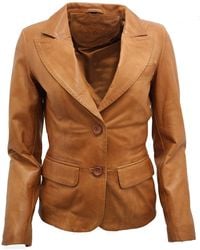 Infinity Leather - 2 Button Leather Blazer Jacket-Newport - Lyst
