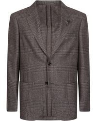 Lardini - Roma Checkered Wool-Blend Blazer - Lyst