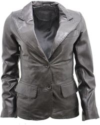 Infinity Leather - 2 Button Leather Blazer Jacket-Newport - Lyst