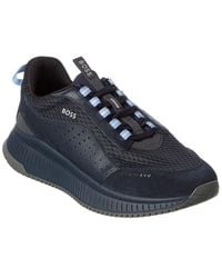 BOSS - Ttnm Evo Leather & Mesh Sneaker - Lyst