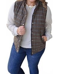 Staccato - Plaid Snap Zipper Vest - Lyst