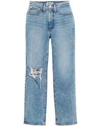 Madewell - The Perfect Vintage High Rise Ripped Straight Leg Jeans - Lyst