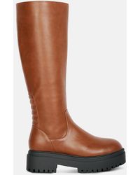 LONDON RAG - Axle Round Toe Platform Knee High Boots - Lyst