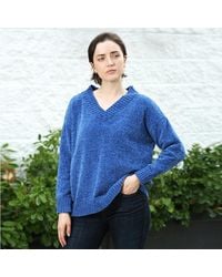 TRUEDAMES - Solid Color V Neck Sweater Top - Lyst