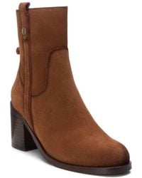Xti - Suede Block Heel Booties - Lyst