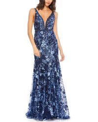 Mac Duggal - Embellished Sleeveless Plunge Neck Gown - Lyst