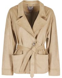 Urbancode - Biscuit Belted Suede-Effect Polyester Jacket - Lyst