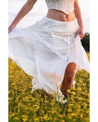 TRUEDAMES - Solid Ruffle Drawstring Waist Asymmetry Hem Skirt - Lyst