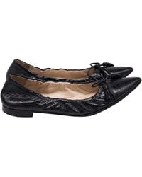 Prada - Bow Pointed-Toe Ballet Flats - Lyst